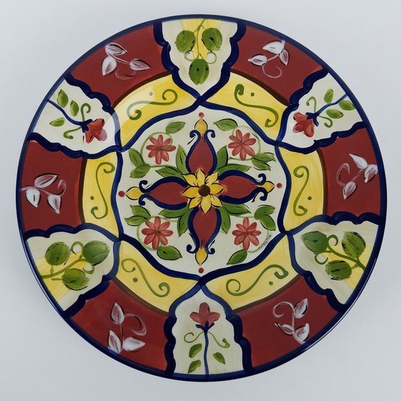 Pier 1 Other - Pier 1 Vallarta Hand Painted Stoneware Salad Plate